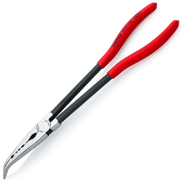Длинногубцы Knipex монтажные 280мм изогнутые фосфатированные с однокомпонентными рукоятками