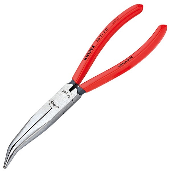 Длинногубцы Knipex механика 200мм изогнутые фосфатированные с однокомпонентными рукоятками