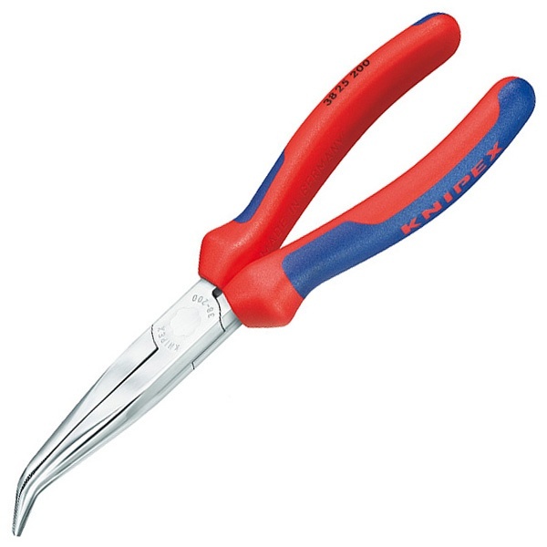 Длинногубцы Knipex механика 200мм изогнутые хромированные с двухкомпонентными рукоятками