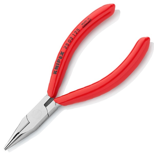 Длинногубцы Knipex прямые с режущими кромками 125мм хромированные с однокомпонентными рукоятками