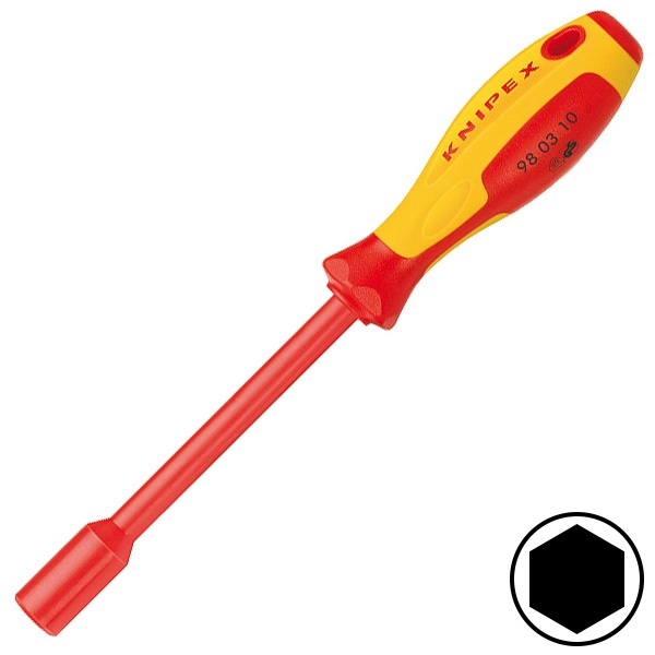 Отвертка диэлектрическая Knipex торцевой ключ 10,0мм 125мм VDE 1000V