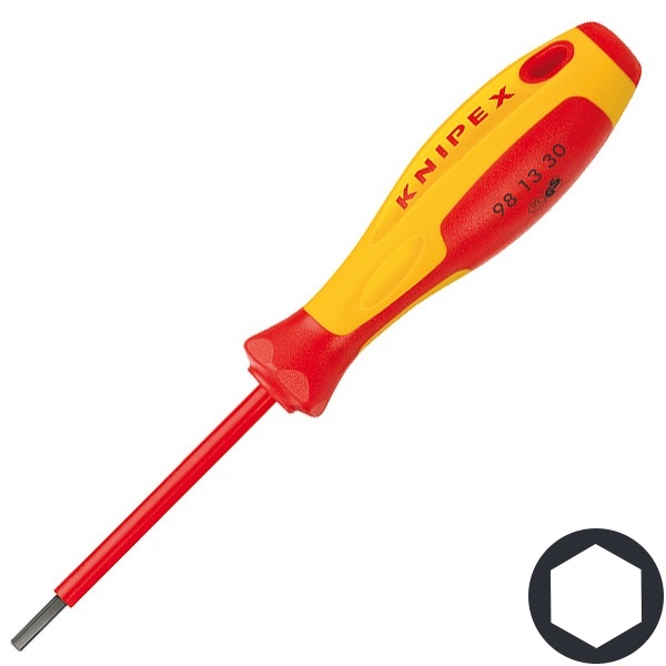 Отвертка диэлектрическая Knipex шестигранник 2,5мм 75мм VDE 1000V