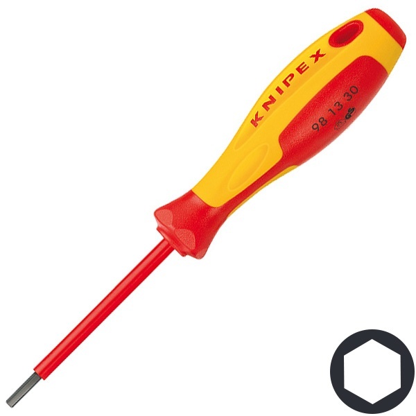 Отвертка диэлектрическая Knipex шестигранник 3,0мм 75мм VDE 1000V
