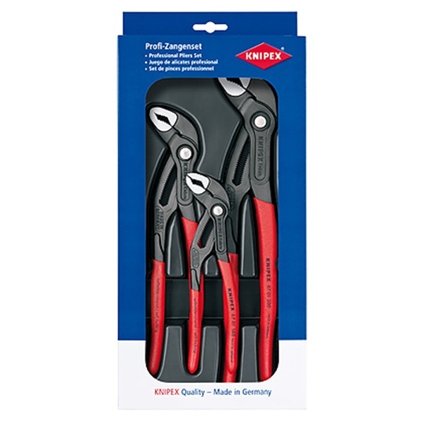 Набор клещей переставных Knipex Cobra 3 размера 180мм, 250мм, 300мм