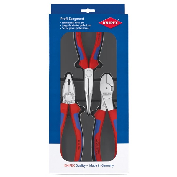 Набор инструмента хромированного Knipex пассатижи, длинногубцы, бокорезы