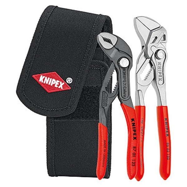 Набор в поясной сумке Knipex мини-клещи на 1 дюйм 2 штуки, переставные Cobra и гаечный ключ