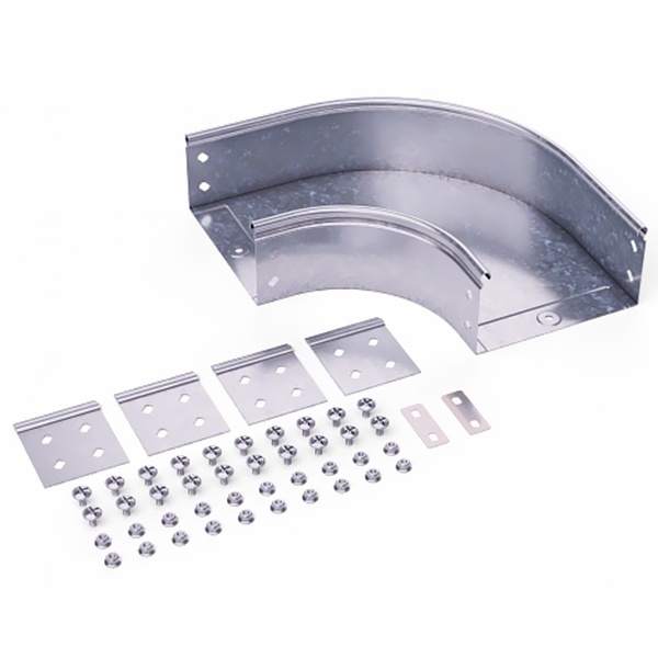 Угол DKC CPO 90 горизонтальный 90° 150х80 в комплекте с крепежными элементами и пластинами