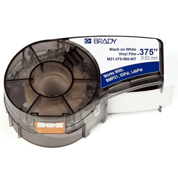 M21-375-595-WT лента 9.53mm/6.4m винил, черный на белом