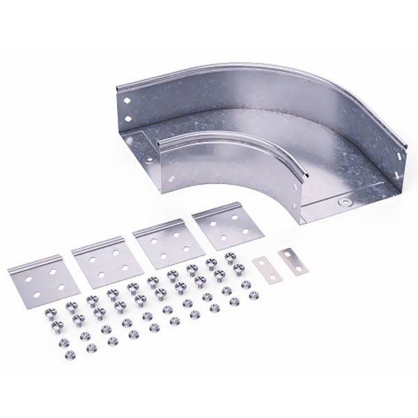 Угол DKC CPO 90 горизонтальный 90° 150х100 в комплекте с крепежными элементами и пластинами