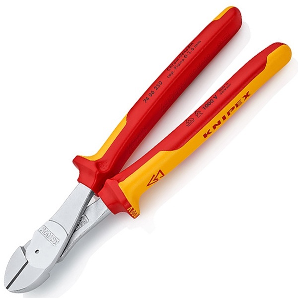 Кусачки диэлектрические Knipex особой мощности 250мм двухкомпонентные ручки VDE 1000V