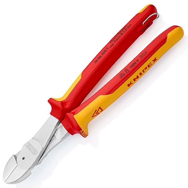 Кусачки диэлектрические Knipex особой мощности 250мм двухкомпонентные ручки с кольцом VDE 1000V
