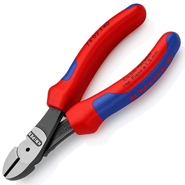 Кусачки боковые Knipex 140мм особой мощности фосфатированные с друхкомпонентными рукоятками