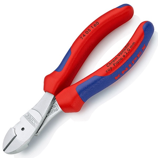 Кусачки боковые Knipex 160мм особой мощности хромированные с друхкомпонентными рукоятками