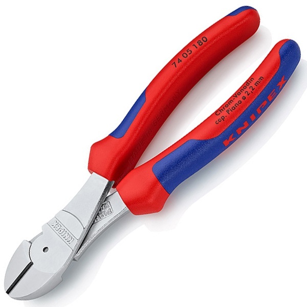 Кусачки боковые Knipex 180мм особой мощности хромированные с друхкомпонентными рукоятками