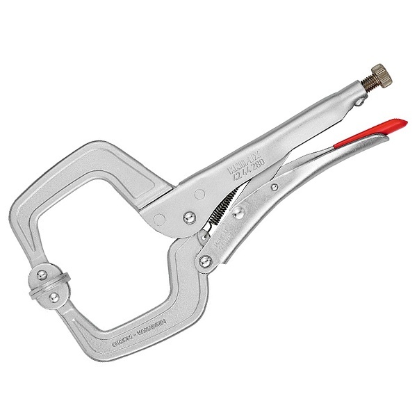 Клещи зажимные сварочные Knipex зажим до 90мм с подвижными губками для заготовок с ребрами L-280мм