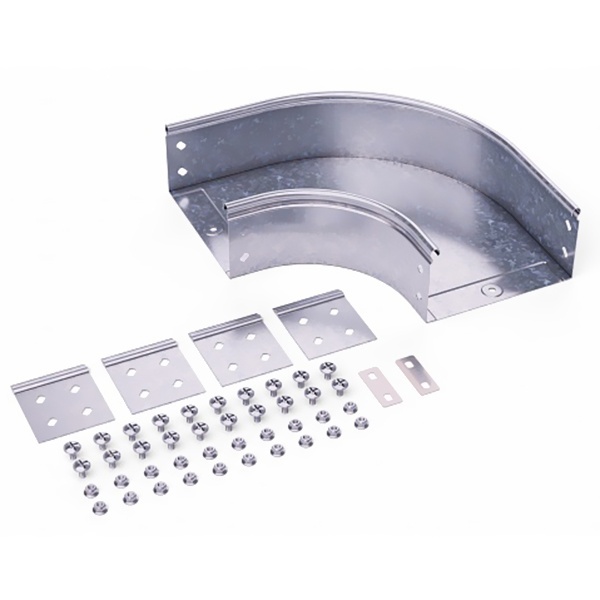 Угол DKC CPO 90 горизонтальный 90° 400х100 в комплекте с крепежными элементами и пластинами