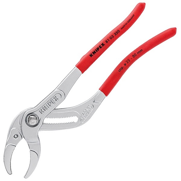 Клещи переставные трубные захватные Knipex 25-80мм хромированные 1-к ручки L-250мм