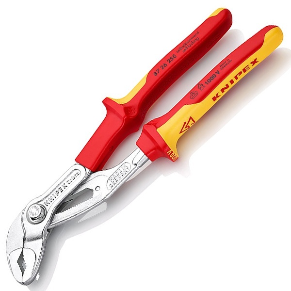 Клещи переставные Knipex Cobra VDE 1000V 2 дюйма 50мм хромированные 2-к ручки L-250мм