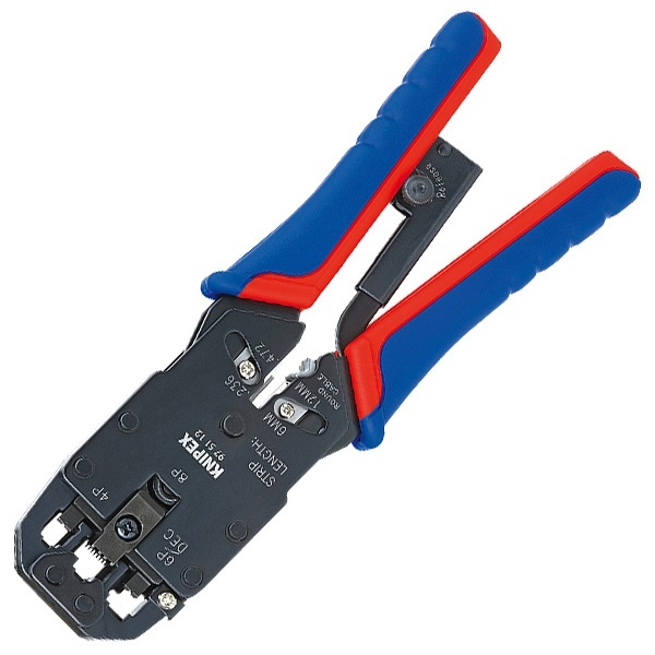 Инструмент Knipex для опрессовки штекеров типа Western вороненые 200 мм