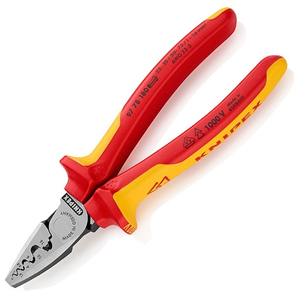 Инструмент Knipex для обжима контактных гильз 180 мм