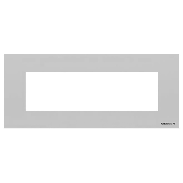 Рамка итальянского стандарта на 7 модуля, серия Zenit, цвет серебристый (N2777 PL)