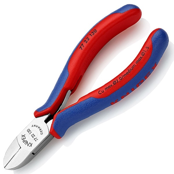 Кусачки боковые Knipex 130мм для электроники с двухкомпонентными рукоятками