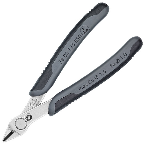 Прецизионные кусачки ESD Knipex Electronic Super Knips для электроники антистатические 125мм
