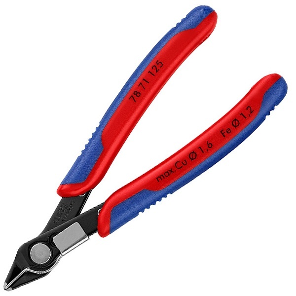 Прецизионные кусачки Knipex 125мм для электроники вороненые с зажимом для проволоки
