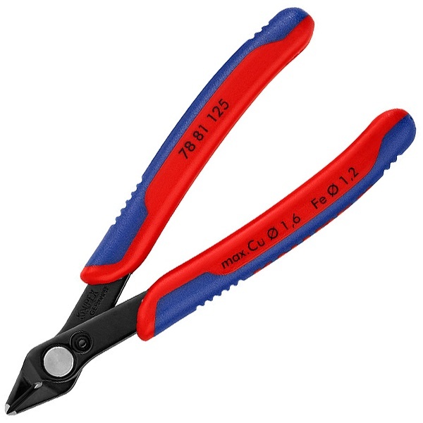 Прецизионные кусачки Knipex 125мм для электроники вороненые с двухкомпонентными рукоятками