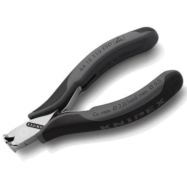 Кусачки торцевые ESD Knipex для электроники без фаски антистатические 115мм