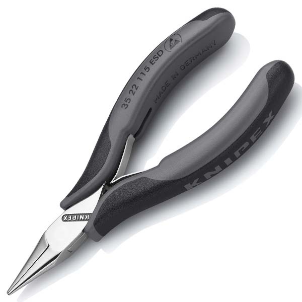 Плоскогубцы захватные ESD Knipex плоско-круглые губки для электроники антистатические 115мм