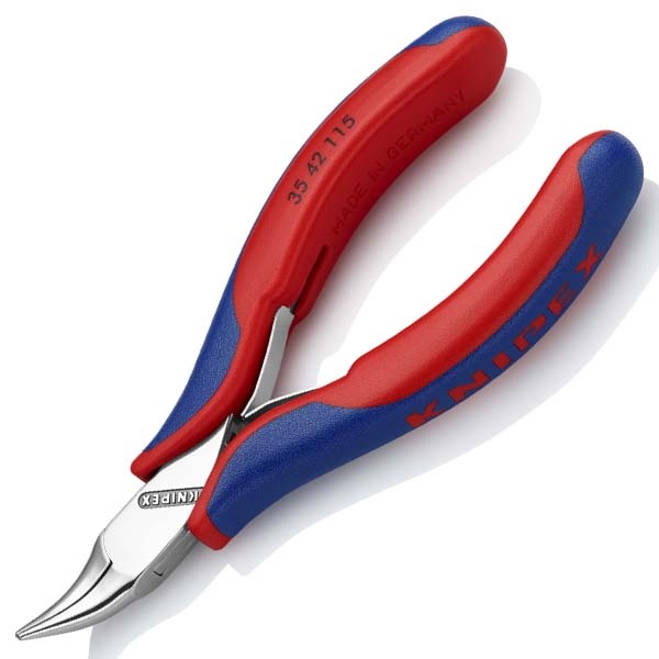 Плоскогубцы захватные Knipex изогнутые плоскокруглые губки 45° для электроники 115мм