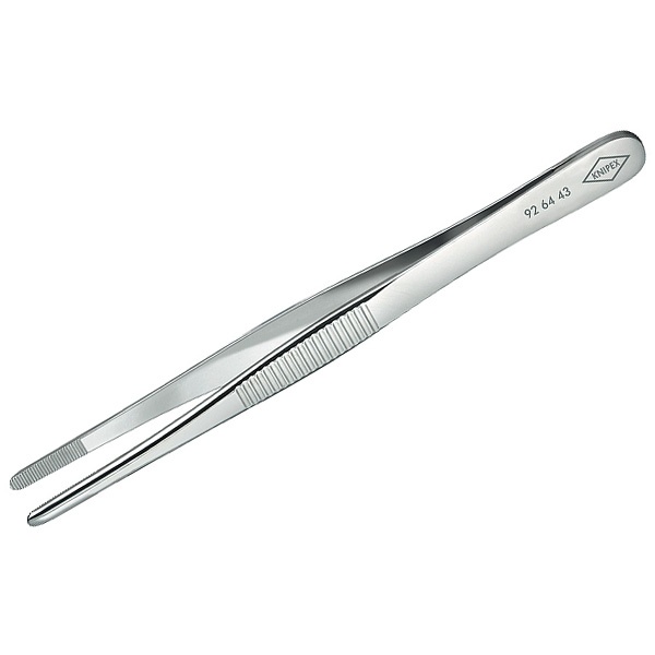 Пинцет Knipex захватный прецизионный пружинная сталь закругленные зазубренные губки 2мм хром 120мм