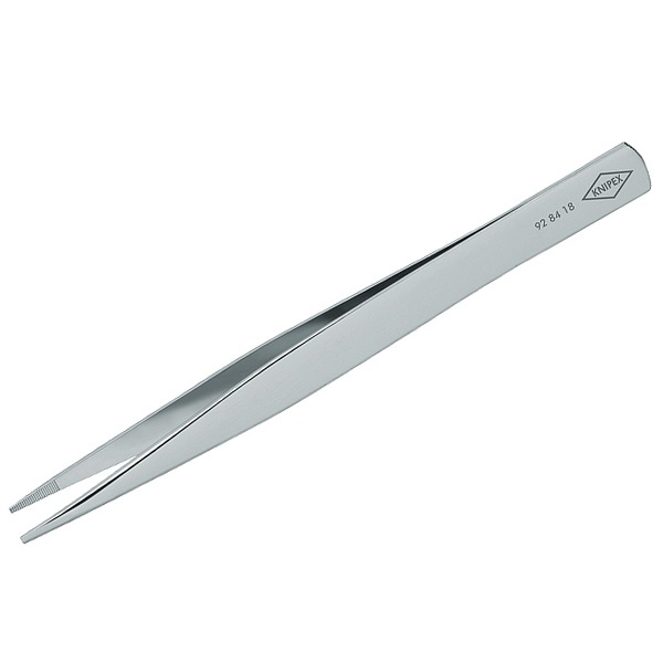 Пинцет Knipex захватный прецизионный пружинная сталь угловатые зазубренные губки 0,9мм никель 125мм