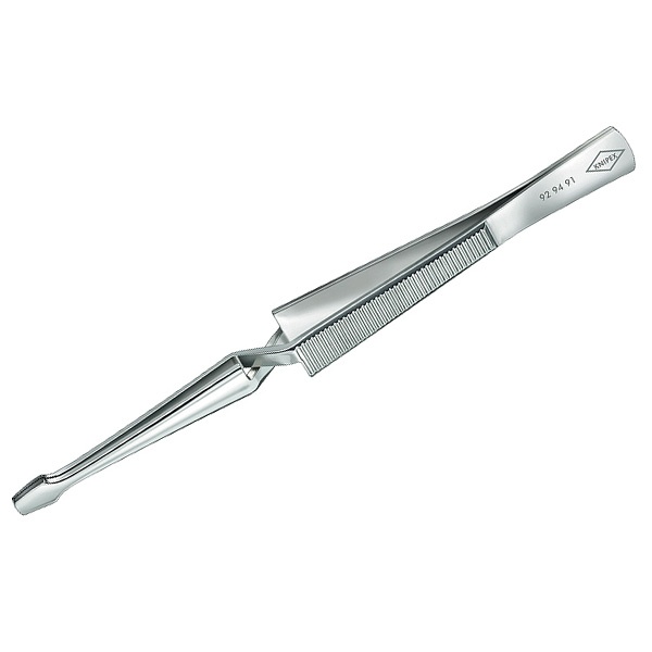 Пинцет Knipex крестовидный пружинная сталь трапециевидные зазубренные губки хром 160мм