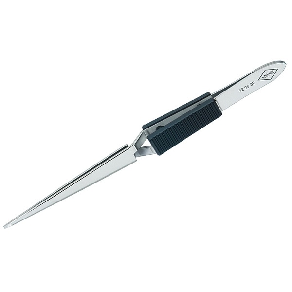 Пинцет Knipex крестовидный пружинная сталь тонкие зазубренные губки хром 160мм