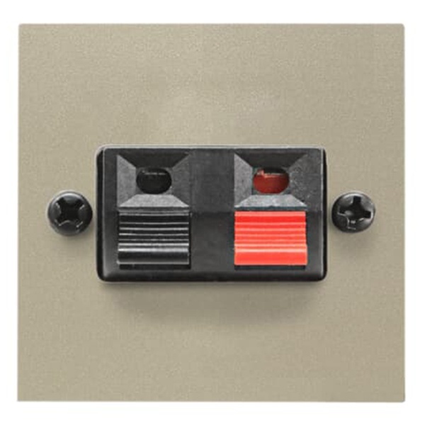 Механизм аудиоразъёма для подключения динамиков черный+красный 2м Zenit шампань (N2257.1 CV)