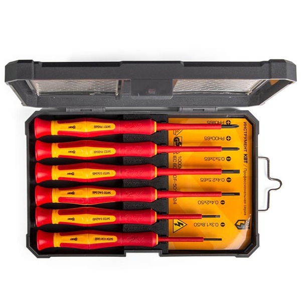 Набор прецизионных диэлектрических отверток КВТ НИО-06 мини