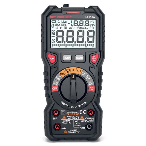 Мультиметр КВТ цифровой KT 118A Proline с True RMS и автоматическим выбором пределов измерений