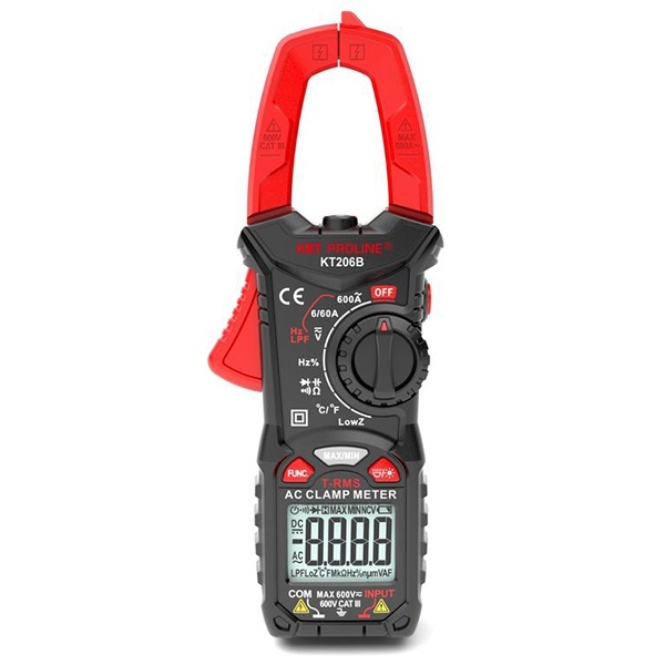 Токовые клещи КВТ цифровые KT 206B Proline с True RMS, автоматическим выбором пределов измерений