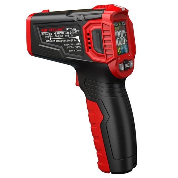 Пирометр КВТ бесконтактный цифровой KT 650A Proline лазерный до 380 градусов с цветным дисплеем