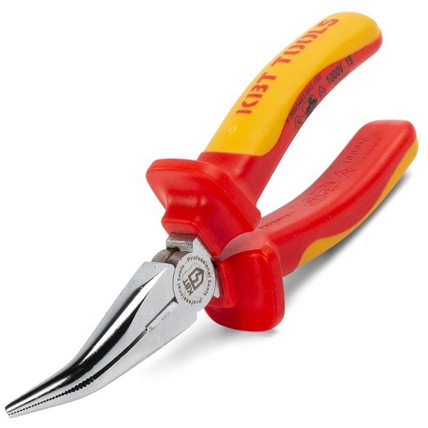 Длинногубцы КВТ диэлектрические Профи изогнутые 160мм VDE 1000В