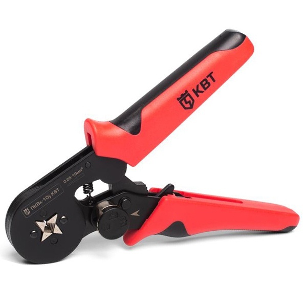 Пресс-клещи КВТ ПКВк-10у для опрессовки наконечников НШВИ 0,25 - 10мм2 квадратный обжим