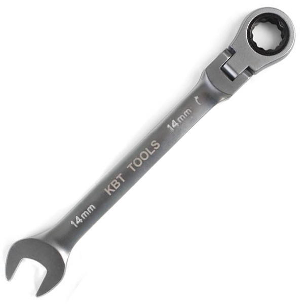 Ключ гаечный комбинированный трещоточный с шарниром серии KBT-PROFESSIONAL 14мм