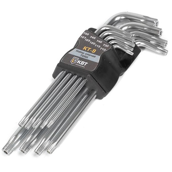 Набор ключей КВТ TORX КТ-9 (Т10-Т50)