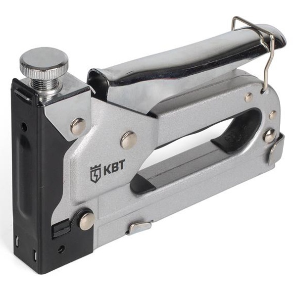 Степлер строительный КВТ СТС-1 Профи с пружинным ударным механизмом и скобами в комплекте