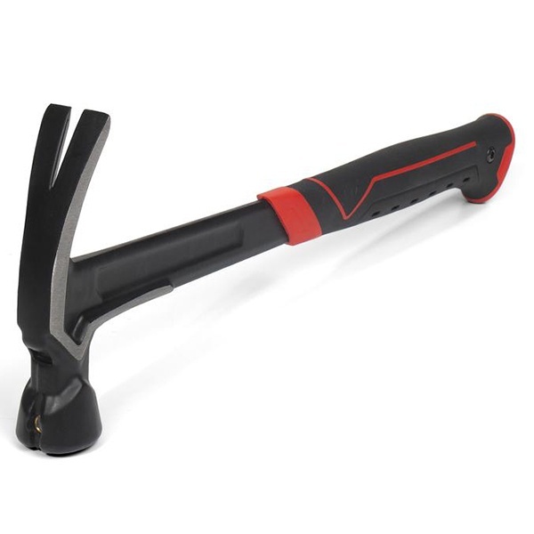 Молоток КВТ плотника цельнокованый с гвоздодером, Профи МПК-450 двухкомпонентная рукоятка