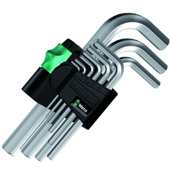 Набор Г-образных ключей Wera метрических, хромированных, 9шт 950/9 SM N