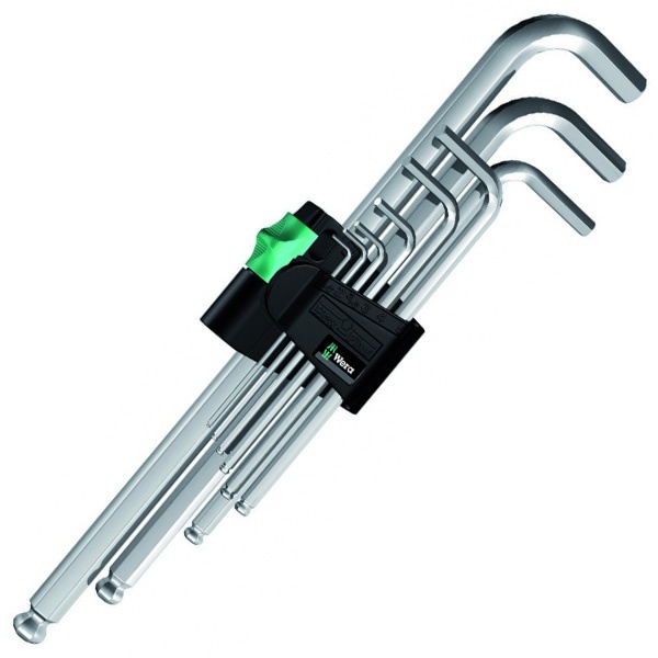 Набор Г-образных ключей Wera метрических, хромированных, 9шт 950 PKL/9 SM N