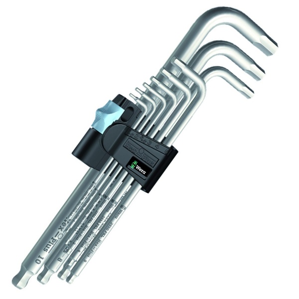 Набор Г-образных ключей Wera метрических, нержавеющая сталь, 9шт, 3950 PKL/9